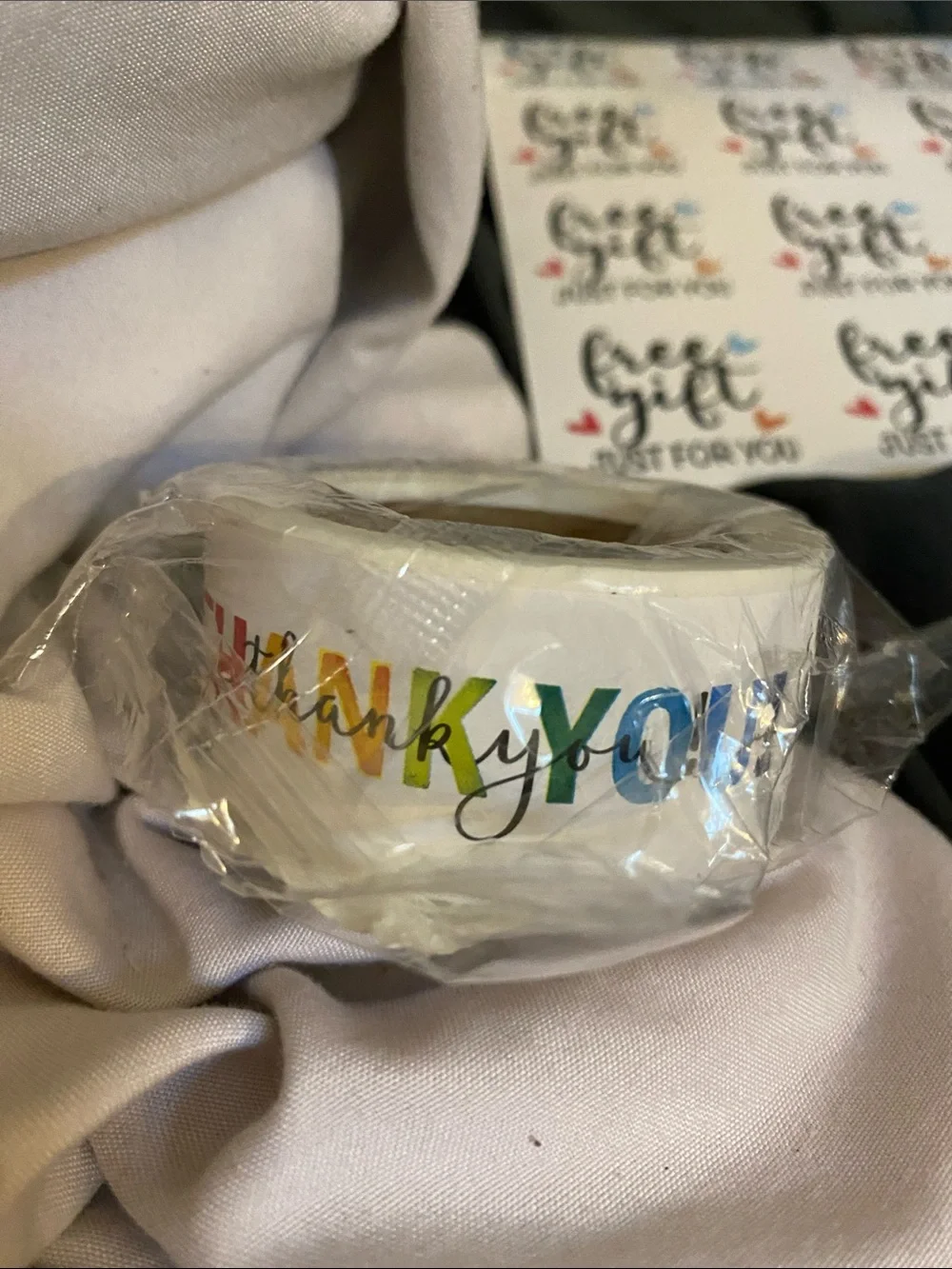 Thank You Black Party Favor Bags with Gold Script - With Thank You Stickers
